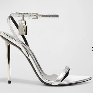 TOM FORD
Padlock Metallic Stiletto Sandals